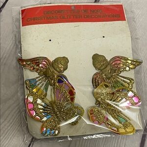 Vintage Christmas Glitter Angel and Butterfly Decorations Hong Kong